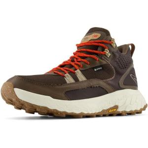 imageNew Balance Mens Fresh Foam X Hierro V1 MidCut Trail RunnersDark MushroomBlack CoffeeNeo Flame