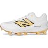 imageNew Balance Mens Fresh Foam 3000 V7 Molded Baseball Shoe Mercury RedGold 65 MWhiteMetallic Gold