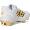 imageNew Balance Mens Fresh Foam 3000 V7 Molded Baseball Shoe Mercury RedGold 65 MWhiteMetallic Gold