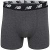 imageNew Balance Mens Velocity Cotton Breathable Lightweight No Fly Boxer Briefs Underwear 3 PackBlackBlueDark Heather