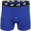 imageNew Balance Mens Velocity Cotton Breathable Lightweight No Fly Boxer Briefs Underwear 3 PackBlackBlueDark Heather