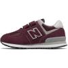 imageNew Balance UnisexChild 574 V1 Evergreen Hook and Loop SneakerBurgundyGrey