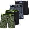 imageNew Balance Mens 6quot Performance No Fly Boxer Brief Underwear 4 PackBlackAzure PrintBlackHilite Print