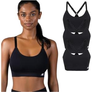 imageNew Balance 3 Pack Sports Bras for Women Ladies Core Cami Yoga Workout Set Sostn DeportivoBlackBlackBlack
