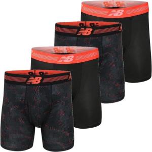 imageNew Balance Mens 6quot Performance No Fly Boxer Brief Underwear 4 PackDragonfly  Black Drg  Dragonfly  Black Drg