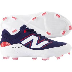 imageNew Balance Mens Fresh Foam 3000 V7 Molded Baseball Shoe Mercury RedGold 65 MTeam NavyTeam Red