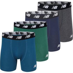 imageNew Balance Mens Velocity Cotton Breathable Lightweight No Fly Boxer Briefs Underwear 3 PackTeam ForestPigmentDark NeptuneDark Heather Grey