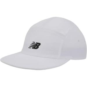 imageNew Balance Adult Unisex 5 Panel Lightweight Adjustable Camper Flat Bill Running HatNatural White