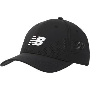 imageNew Balance Adult Unisex 6 Panel Lightweight Adjustable Stretch Performance Workout Gym Running Mesh HatNatral Black