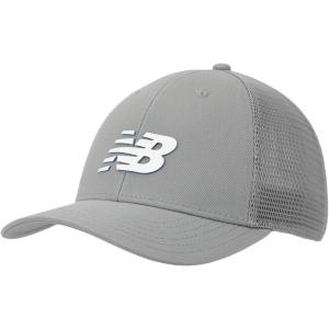 imageNew Balance Adult Unisex 6 Panel Lightweight Adjustable Stretch Running Workout Trucker HatGray
