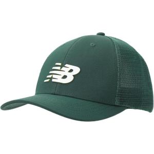 imageNew Balance Adult Unisex 6 Panel Lightweight Adjustable Stretch Running Workout Trucker HatGreen