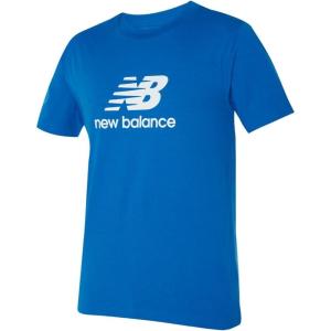imageNew Balance Mens Essentials Stacked Logo TeeBlue Oasis