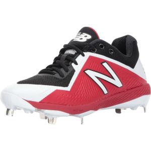 imageNew Balance Mens L4040v4 Metal Baseball ShoeBlackRedWhite
