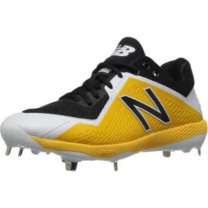 imageNew Balance Mens L4040v4 Metal Baseball ShoeBlackYellow