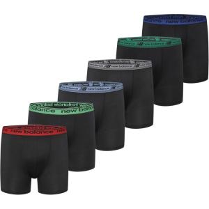 imageNew Balance boys Nonbrushed Jersey Sport Performance Wicking Boxer Briefs Underwear Multi PackBlackBlackBlackBlackBlack Electric Sky