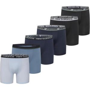 imageNew Balance boys Nonbrushed Jersey Sport Performance Wicking Boxer Briefs Underwear Multi PackBlackTeam NavyFrosted GlassStillwaterTeam NavyBlack