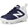 imageNew Balance Kids 4040 V8 RubberMolded Baseball ShoeTeam NavyWhite