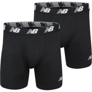 imageNew Balance Mens Premium Performance 6 Boxer Brief Underwear Pack of 2BlackBlack