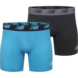imageNew Balance Mens Premium Performance 6 Boxer Brief Underwear Pack of 2BlackPolaris