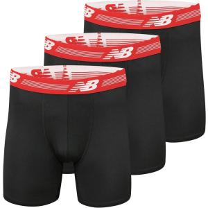 imageNew Balance Mens Ultra Soft Performance 6 Boxer Briefs with No Fly 3 PackBlackBlackBlack