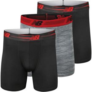imageNew Balance Mens Ultra Soft Performance 6 Boxer Briefs with No Fly 3 PackBlackWoodgrainBlack