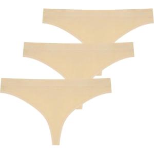 imageNew Balance womens Ultra Comfort Performance Seamless Thong Underwear 3 Pack Thong PantiesNudeNudeNude