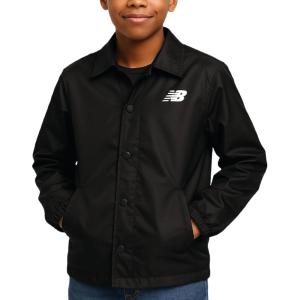imageNew Balance Boys Training Jacket  Classic Long Sleeve Boys Jacket  Button Down Baseball Kids Warm Up Track JacketBlack
