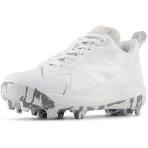 imageNew Balance Kids Romero Duo V2 Rubber Molded Baseball ShoesWhiteSilver Metallic