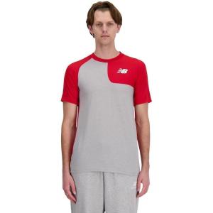imageNew Balance Mens Ss Asym Baseball Top LeftTeam Red