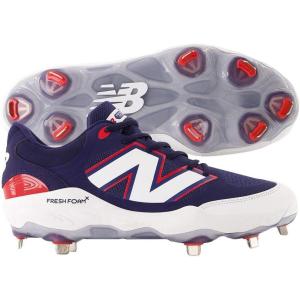 imageNew Balance Mens Fresh Foam X 3000 V7 Baseball Shoe WhiteTeam RedTeam Navy 65 M