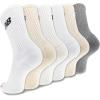imageNew Balance Mens and Womens Everyday Crew amp Ankle Socks  6 Pairs  Cushioned Durable ReinforcementCrew  White Assorted