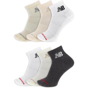 imageNew Balance Mens and Womens Everyday Crew amp Ankle Socks  6 Pairs  Cushioned Durable ReinforcementAnkle  White Assorted