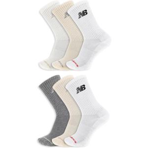 imageNew Balance Mens and Womens Everyday Crew amp Ankle Socks  6 Pairs  Cushioned Durable ReinforcementCrew  White Assorted