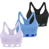 image:imageNew Balance 3 Pack Seamless Sports Bras for Women Cami Keyhole Breathability Gym Sports Bra Yoga Workout SetBlackBluePurple