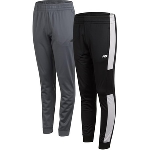 image:imageNew Balance Boys Sweatpants  2 Pack Active Performance Tricot Boys Joggers with Elastic Waistband  Athletic Pants for KidsLeadBlack