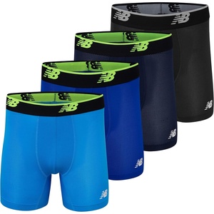 image:imageNew Balance Mens Mesh Jersey Performance Wicking No Fly Boxer Briefs Underwear 4 PackBlackstPigmenthlBoltTeam Royal