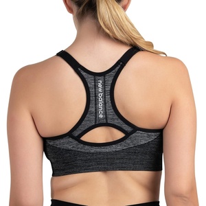 image:imageNew Balance Womens Seamless Heather MID Impact Adjustable Sport Bra with Removable Pads Black