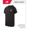 image:imageNew Balance Boys Athletic Shirts  Short Sleeve Crewneck Boys Shirts Active Performance Dri Fit Shirts for KidsBlack Space Dye