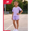 image:imageNew Balance Girls Shorts Set  2 Piece Active Performance Cute Ribbed Shirt and Shorts for Girls Summer Outfit SetCyber Lilac