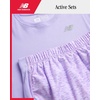 image:imageNew Balance Girls Shorts Set  2 Piece Active Performance Cute Ribbed Shirt and Shorts for Girls Summer Outfit SetCyber Lilac