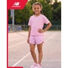 image:imageNew Balance Girls Shorts Set  2 Piece Active Performance Cute Ribbed Shirt and Shorts for Girls Summer Outfit SetOrbit Pink