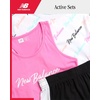 image:imageNew Balance Girls Shorts Set  3 Piece Athletic T Shirt Tank Top and Shorts for Girls Performance Summer Outfit for KidsPinkWhiteBlack