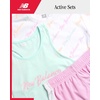 image:imageNew Balance Girls Shorts Set  3 Piece Athletic T Shirt Tank Top and Shorts for Girls Performance Summer Outfit for KidsSurf White Pink