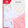 image:imageNew Balance Girls Shorts Set  3 Piece Athletic T Shirt Tank Top and Shorts for Girls Performance Summer Outfit for KidsWhiteOatGrapefruit