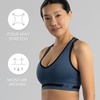 image:imageNew Balance Seamless Wirefree VNeck TBack Racer Sports Bra with Allover Texture Vintage Indigo XLarge
