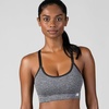 image:imageNew Balance Womens Sports Bras 3 Pack Seamless Cami Removable Pads Medium Impact Gym Sports Bra for Women Workout SetHeatherBlackBlack