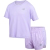 image:imageNew Balance Girls Shorts Set  2 Piece Active Performance Cute Ribbed Shirt and Shorts for Girls Summer Outfit SetCyber Lilac
