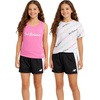 image:imageNew Balance Girls Shorts Set  3 Piece Athletic T Shirt Tank Top and Shorts for Girls Performance Summer Outfit for KidsPinkWhiteBlack