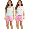 image:imageNew Balance Girls Shorts Set  3 Piece Athletic T Shirt Tank Top and Shorts for Girls Performance Summer Outfit for KidsSurf White Pink