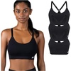 image:imageNew Balance Womens Sports Bras 3 Pack Seamless Cami Removable Pads Medium Impact Gym Sports Bra for Women Workout SetBlackBlackBlack